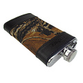 Tourbon 4oz camo 600D et cuir liqueur gravé fiole Portable en acier inoxydable vin Pot Flagon / stoup